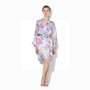 Kimono Silk Bridesmaid Floral Robe Gray