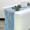 14 x 108 Inch Crinkle Taffeta Table Runner Light Blue