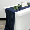14 x 108 inch Crinkle Taffeta Table Runner Navy Blue