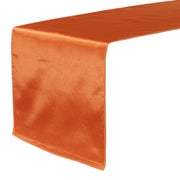 14 x 108 Inch Satin Table Runner Orange - Bridal Tablecloth