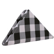 20 inch Polyester Cloth Napkins Checkered Black (Pack of 10) - Bridal Tablecloth