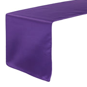 14 x 108 inch L'amour Satin Table Runner Purple - Bridal Tablecloth