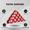 20 inch Satin Cloth Napkins Red and White Polka Dots (Pack of 10)