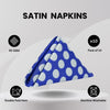 20 inch Satin Cloth Napkins Royal Blue and White Polka Dots (Pack of 10)
