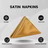 20 inch Satin Cloth Napkins Gold (Pack of 10)
