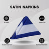 20 inch Satin Cloth Napkins Royal Blue and White Striped (Pack of 10)