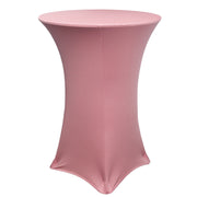 30 Inch Highboy Cocktail Round Stretch Spandex Table Cover Dusty Rose