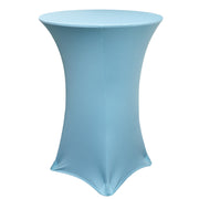 30 Inch Highboy Cocktail Round Stretch Spandex Table Cover Light Blue