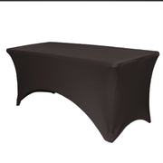 Stretch Spandex 4 ft Rectangular Table Cover Black