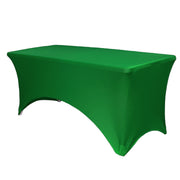 Stretch Spandex 4 Ft Rectangular Table Cover Emerald Green