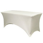 Stretch Spandex 4 Ft Rectangular Table Cover Ivory