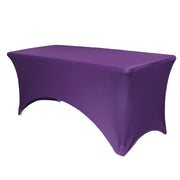 Stretch Spandex 4 Ft Rectangular Table Cover Purple