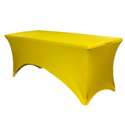 Stretch Spandex 5 ft Rectangular Table Cover Yellow