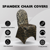 Stretch Spandex Banquet Chair Cover Black With Gold Marbling