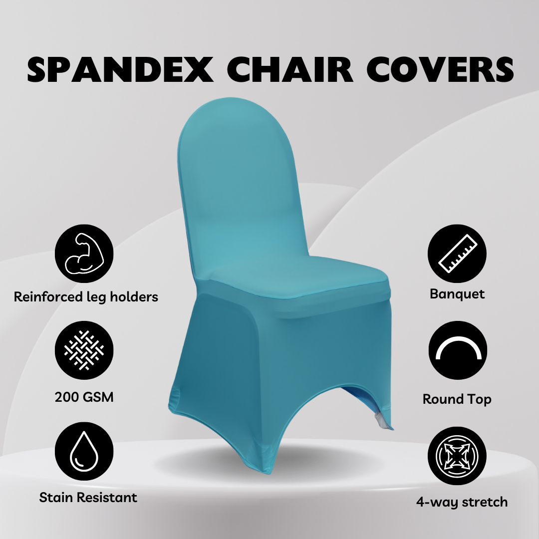 Spandex Banquet Chair Cover Malibu Blue - Main Image