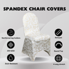 Stretch Spandex Banquet Chair Cover White With Gold Marbling