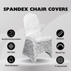 Stretch Spandex Banquet Chair Cover White With Silver Marbling