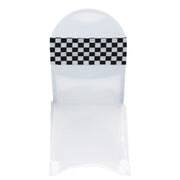 Spandex Chair Bands Black and White Checkered (Pack of 10)