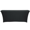 Stretch Spandex 6 ft x 18 Inches Classroom Rectangular Table Cover Black