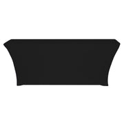 Stretch Spandex 6 ft x 18 Inches Classroom Rectangular Table Cover Black
