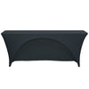 8 Ft  x 18 Inches Open Back Classroom Spandex Table Cover Black