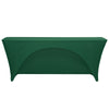 Stretch Spandex 8 ft x 18 Inches Open Back Rectangular Classroom Table Cover Hunter Green