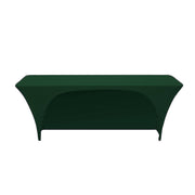 Stretch Spandex 6 ft x 18 Inches Open Back Rectangular Table Cover Hunter Green