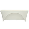 6 Ft  x 18 Inches Open Back Classroom Spandex Table Cover Ivory