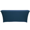Stretch Spandex 6 ft x 18 Inches Classroom Rectangular Table Cover Navy Blue