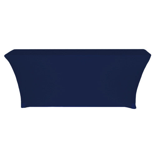 Stretch Spandex 8 ft x 18 Inches Rectangular Classroom Table Cover Navy Blue Your Chair Covers