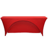 Spandex 6 Ft x 18 Inches Open Back Rectangular Table Cover Red