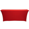 Stretch Spandex 6 ft x 18 Inches Classroom Rectangular Table Cover Red