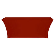 Stretch Spandex 8 ft x 18 Inches Rectangular Classroom Table Cover Red
