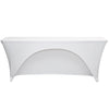 8Ft  x 18 Inches Open Back Classroom Spandex Table Cover White