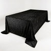 108 x 156 Inch Rectangular Crushed Velvet Tablecloth Black