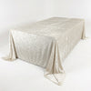 108 x 156 Inch Rectangular Crushed Velvet Tablecloth Ivory
