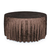 120 Inch Round Crushed Velvet Tablecloth Chocolate Brown