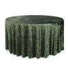 120 Inch Round Crushed Velvet Tablecloth Olive Green