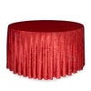 120 Inch Round Crushed Velvet Tablecloth Red