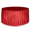132 Inch Round Crushed Velvet Tablecloth Red