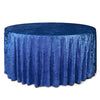 132 Inch Round Crushed Velvet Tablecloth Royal Blue