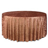 132 Inch Round Crushed Velvet Tablecloth Terracotta