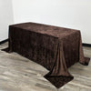 90 x 156 Inch Rectangular Crushed Velvet Tablecloth Chocolate Brown