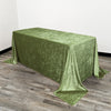90 x 132 Inch Rectangular Crushed Velvet Tablecloth Dark Sage