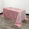 90 x 156 Inch Rectangular Crushed Velvet Tablecloth Dusty Rose