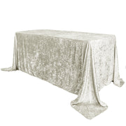 ivory rectangular velvet tablecloth