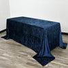 90 x 156 Inch Rectangular Crushed Velvet Tablecloth Navy Blue