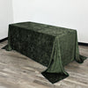 90 x 132 Inch Rectangular Crushed Velvet Tablecloth Olive Green