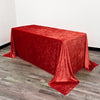 90 x 156 Inch Rectangular Crushed Velvet Tablecloth Red