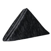 20 Inch Crushed Velvet Cloth Napkins Black (Pack of 10)
